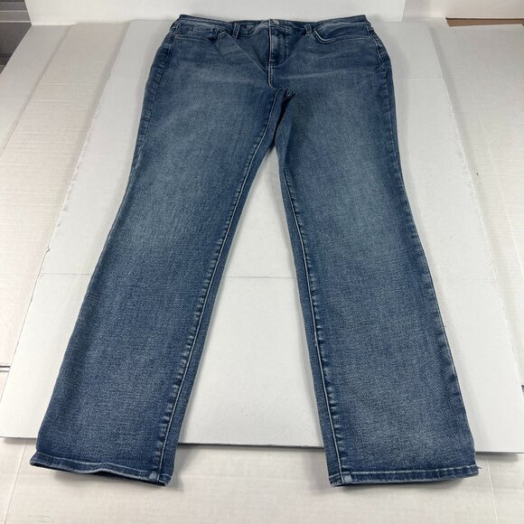 Not Your Daughters Jeans Women's 37x29* Sheri Slim Straight Blue Denim Tag 16 - Picture 1 of 16